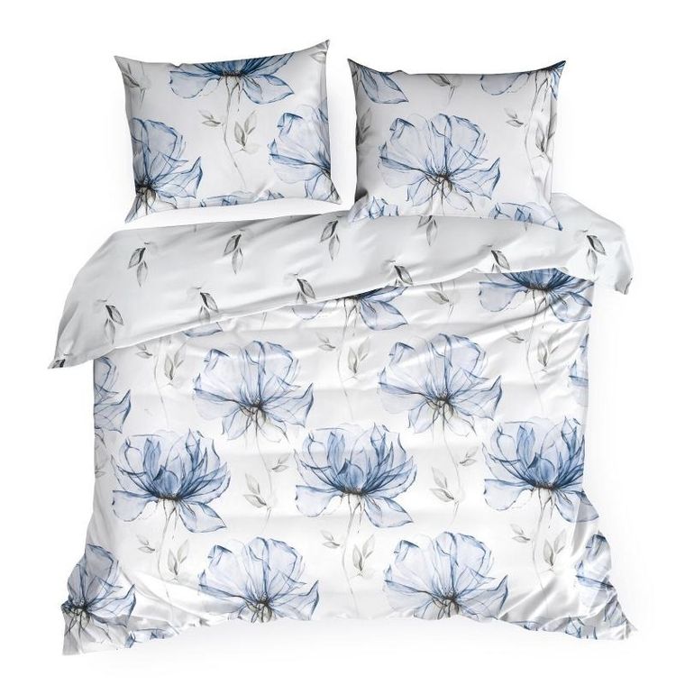 Eurofirany, komplet pościeli satynowej, Spring, 220-200 cm, biały