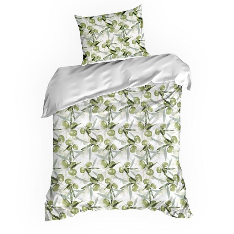 Eurofirany, komplet pościeli satynowej, spring, 220-200 cm, biały