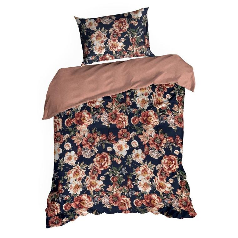 Eurofirany, komplet pościeli satynowej, Spring, 220-200 cm, czarny