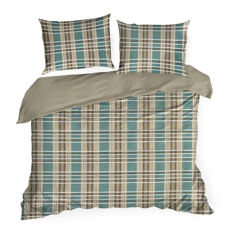 Eurofirany, komplet pościeli satynowej, Spring, 220-200 cm, jasnobrązowy