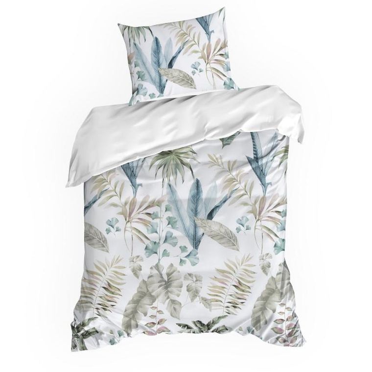 Eurofirany, komplet pościeli satynowej, Spring, 220-200 cm, zielony