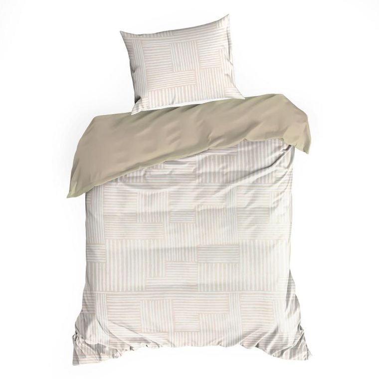 Eurofirany, komplet pościeli satynowej, Spring 80, 200-220 cm, beżowy