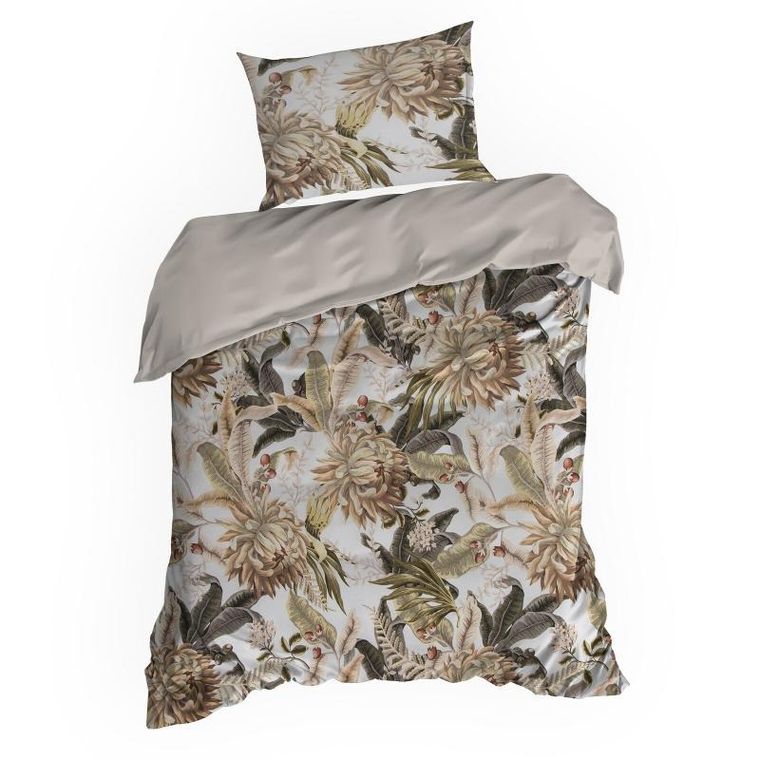 Eurofirany, komplet pościeli satynowej, Spring, biały, 220-200 cm