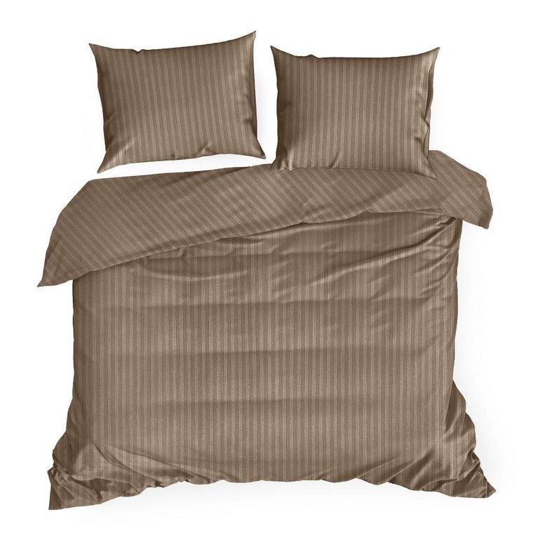 Eurofirany, komplet pościeli satynowej, Vera, 140-200 cm, brązowy