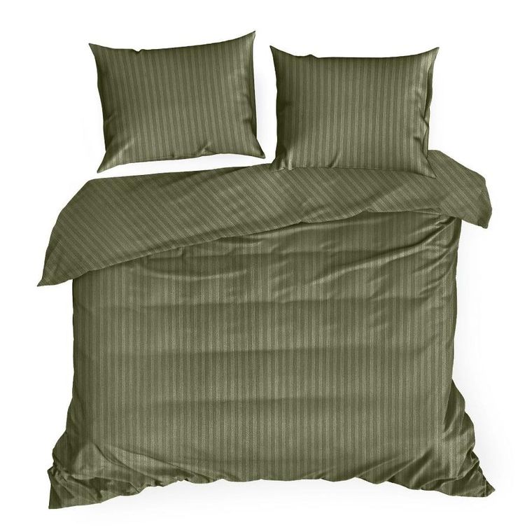 Eurofirany, komplet pościeli satynowej, Vera, 160-200 cm, oliwkowy