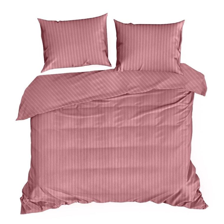 Eurofirany, komplet pościeli satynowej, Vera, 160-200 cm, pudrowy róż