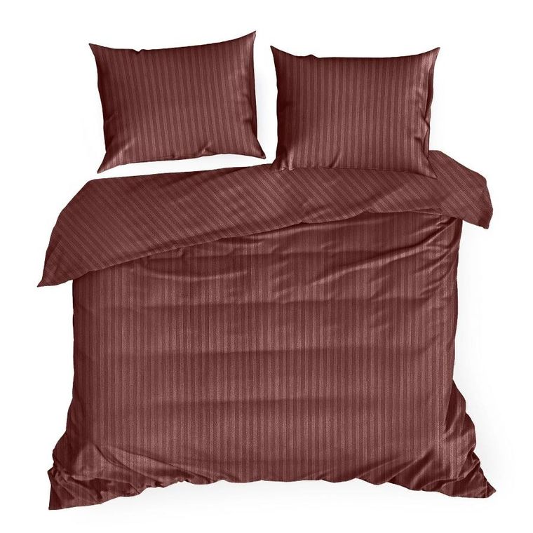 Eurofirany, komplet pościeli satynowej, Vera, 220-200 cm, burgundowy