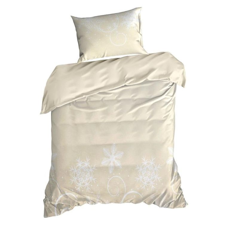 Eurofirany, komplet pościeli świątecznej, Santa, 220-200 cm, beżowy