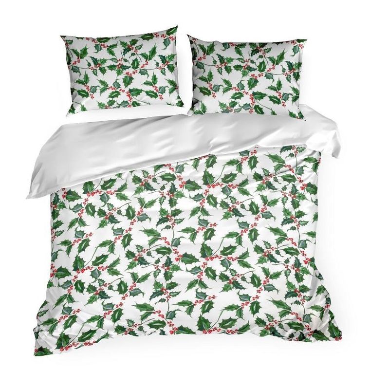 Eurofirany, komplet pościeli świątecznej, Tori, 160-200 cm, biały