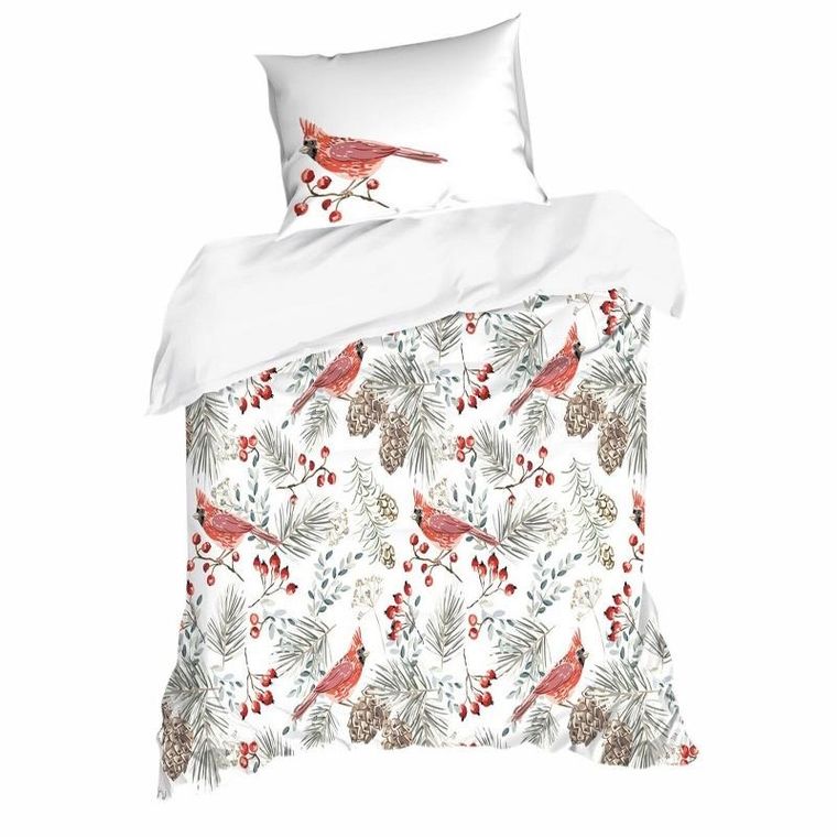 Eurofirany, komplet pościeli świątecznej, Willow, 220-200 cm, biały