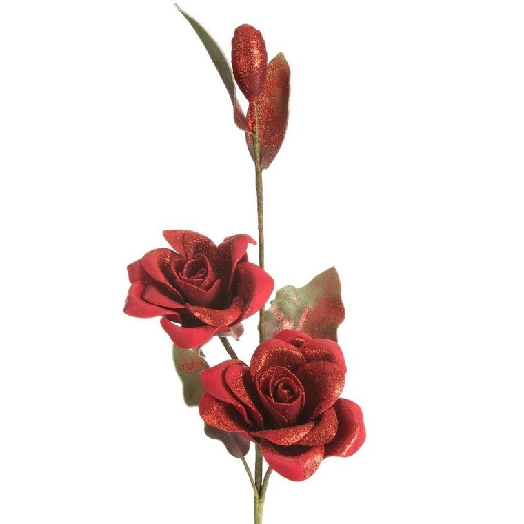 Eurofirany, kwiat flore, 83 cm, czerwony