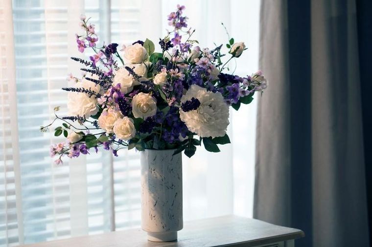 Eurofirany, kwiat Natu, 88 cm, czerwony