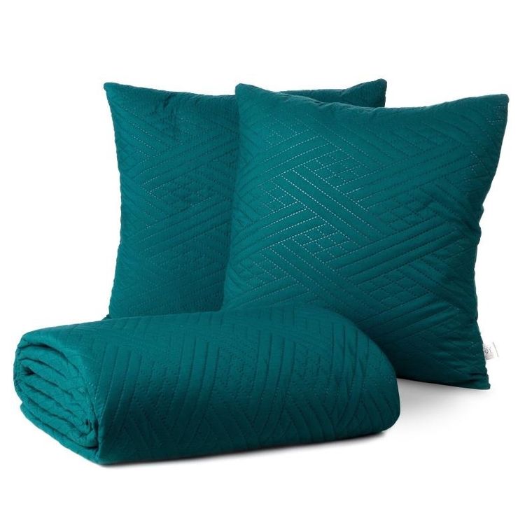 Eurofirany, narzuta, komplet, 200-220 cm, ciemnoturkusowy