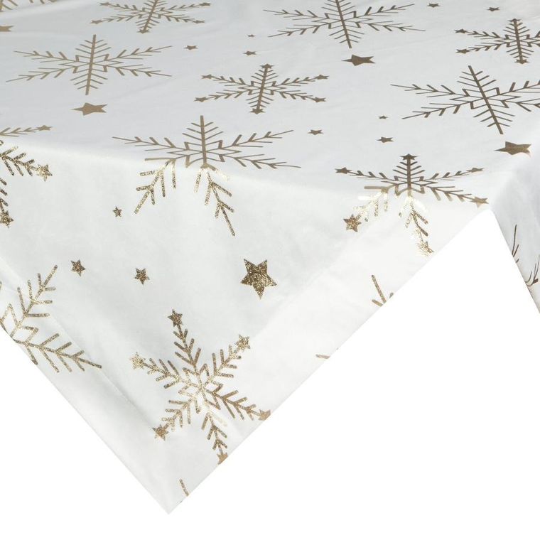 Eurofirany, obrus świąteczny, 85-85 cm, biały