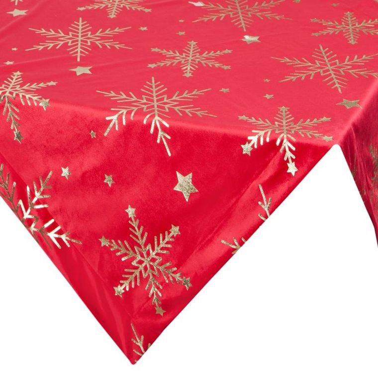 Eurofirany, obrus świąteczny, 85-85 cm, czerwony