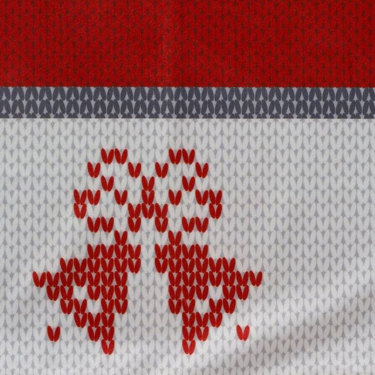 Eurofirany, obrus świąteczny, Noel, 85-85 cm, czerwony