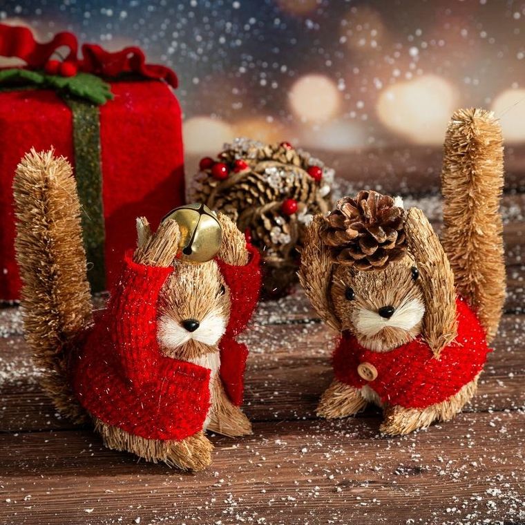 Eurofirany, ozdoba świąteczna, 12-8-14 cm, brązowy