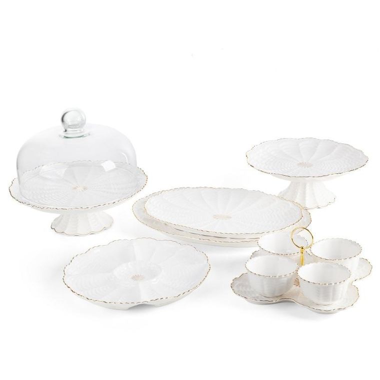 Eurofirany, patera dekoracyjna, Gaia, 24-24-7 cm, kremowy