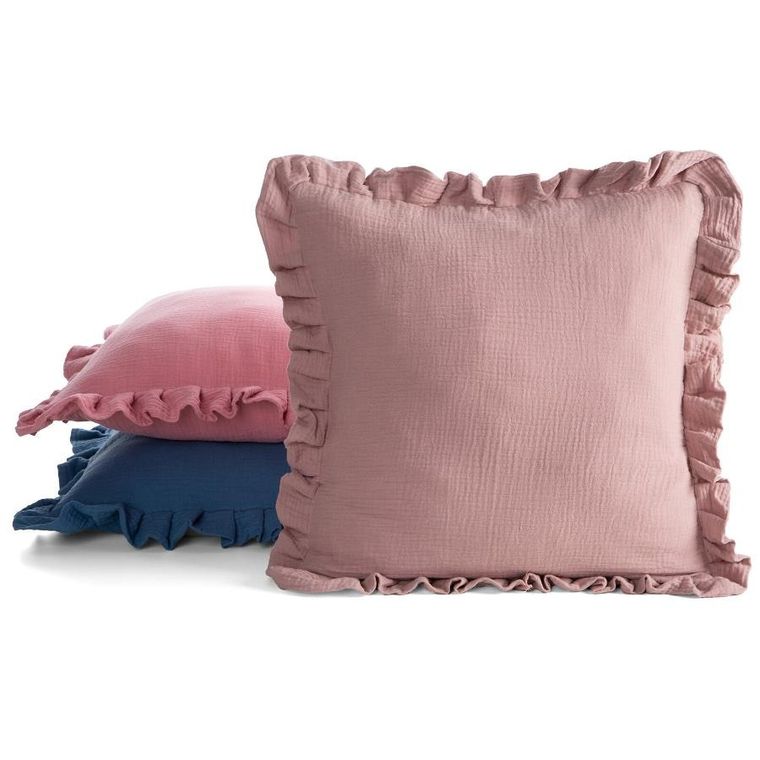 Eurofirany, poszewka muślin, 45-45 cm, granatowy