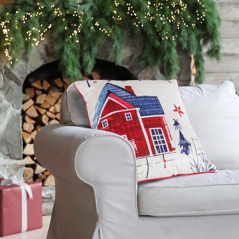 Eurofirany, poszewka świąteczna, 45-45 cm, beżowy