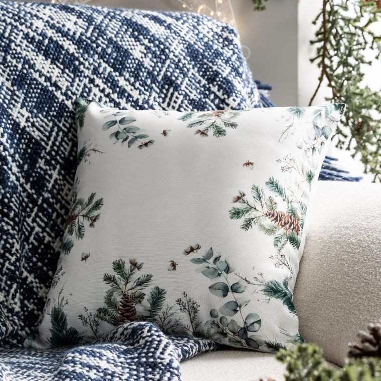 Eurofirany, poszewka świąteczna, 45-45 cm, biały