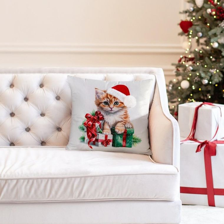 Eurofirany, poszewka świąteczna, 45-45 cm, biały