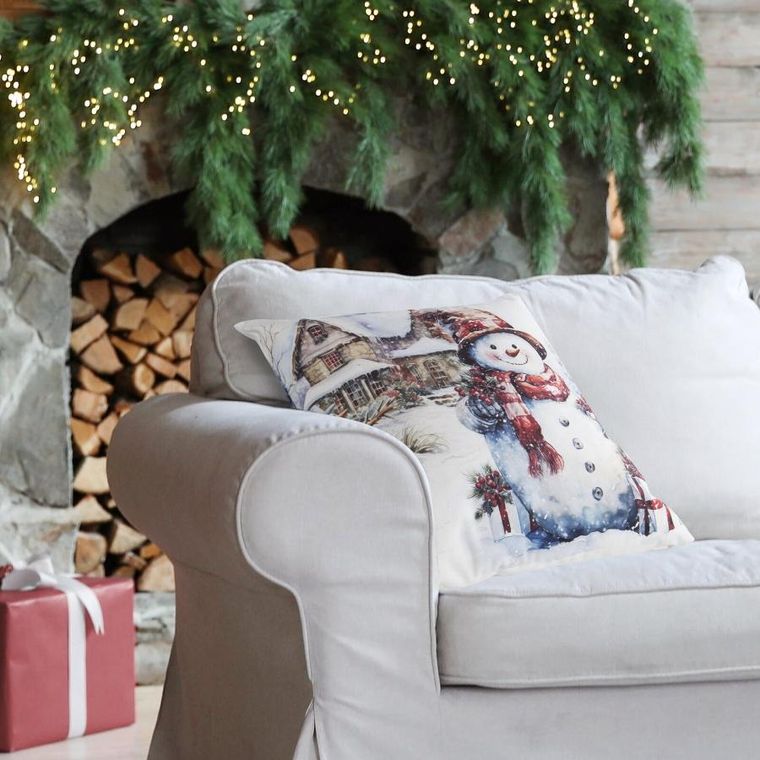 Eurofirany, poszewka świąteczna, 45-45 cm, biały