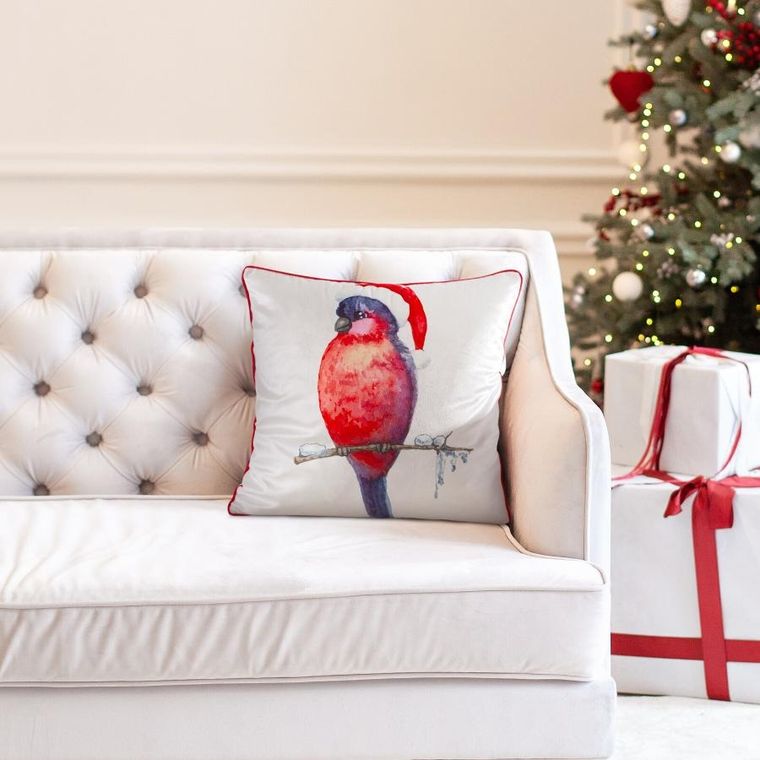 Eurofirany, poszewka świąteczna, 45-45 cm, biały