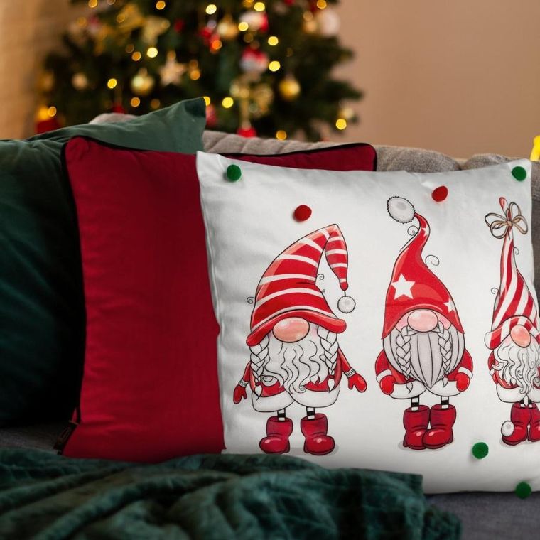 Eurofirany, poszewka świąteczna, 45-45 cm, biały