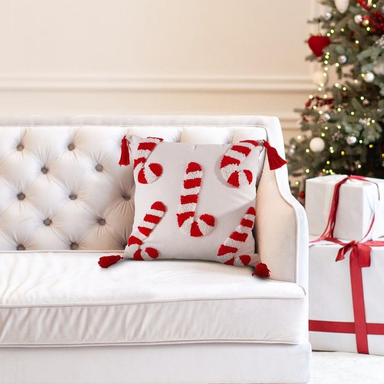 Eurofirany, poszewka świąteczna, 45-45 cm, biały