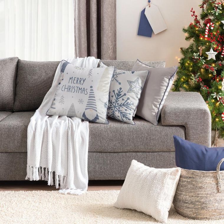 Eurofirany, poszewka świąteczna, 45-45 cm, biały