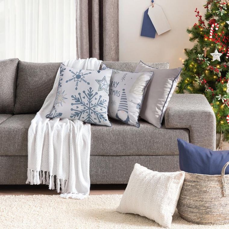 Eurofirany, poszewka świąteczna, 45-45 cm, biały