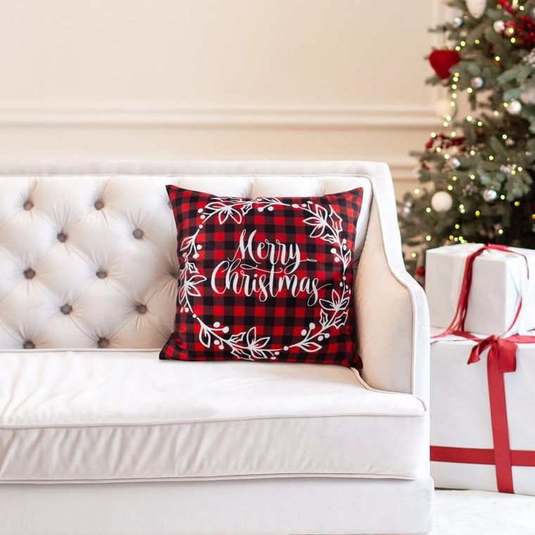 Eurofirany, poszewka świąteczna, 45-45 cm, czerwony