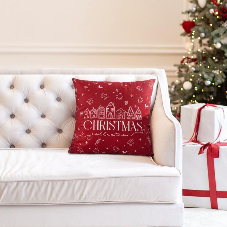 Eurofirany, poszewka świąteczna, 45-45 cm, czerwony