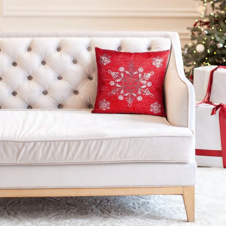 Eurofirany, poszewka świąteczna, 45-45 cm, czerwony