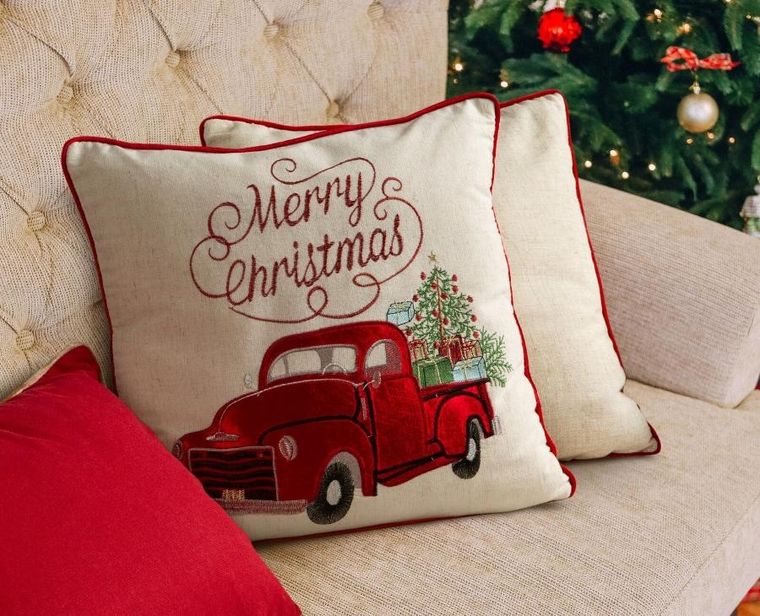 Eurofirany, poszewka świąteczna, 45-45 cm, kremowy