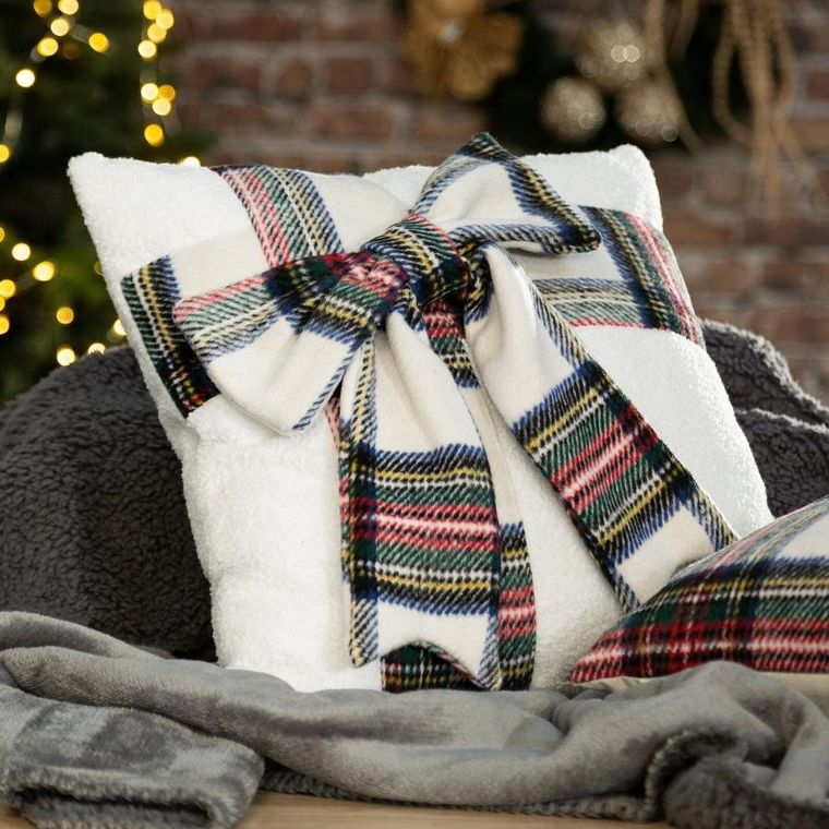 Eurofirany, poszewka świąteczna, 45-45 cm, kremowy