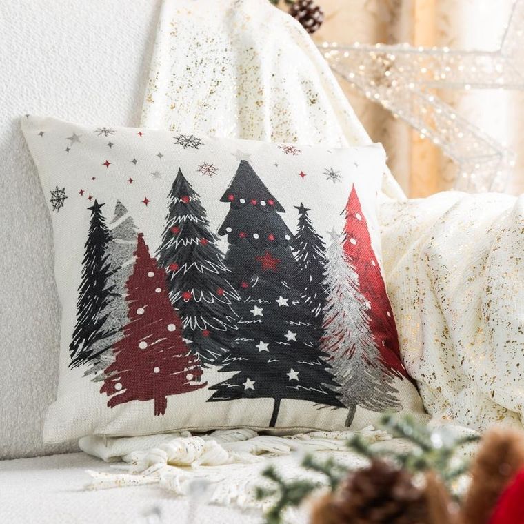 Eurofirany, poszewka świąteczna, 45-45 cm, kremowy