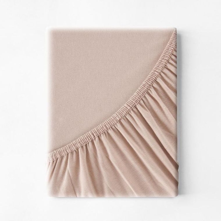 Eurofirany, prześcieradło jersey3, 220-200-30 cm, beżowy