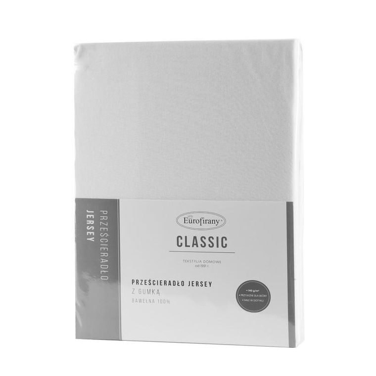 Eurofirany, prześcieradło jersey3, 240-220 cm, wysokość 30 cm, biały