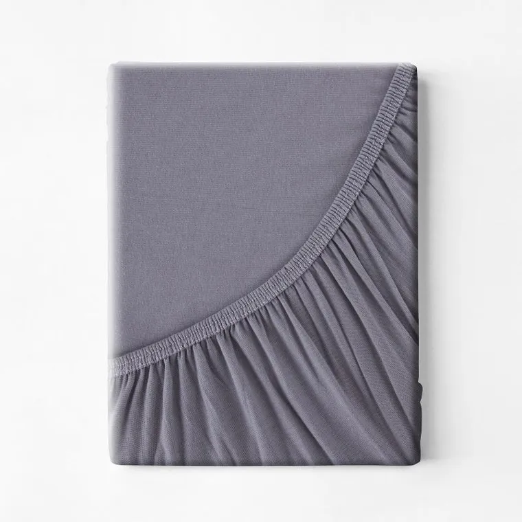 Eurofirany, prześcieradło jersey3, 240-220 cm, wysokość 30 cm, ciemnostalowy