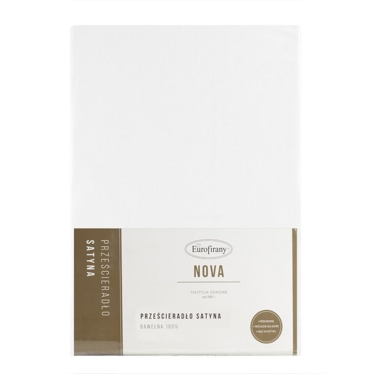 Eurofirany, prześcieradło Nova, 160-210 cm, biały