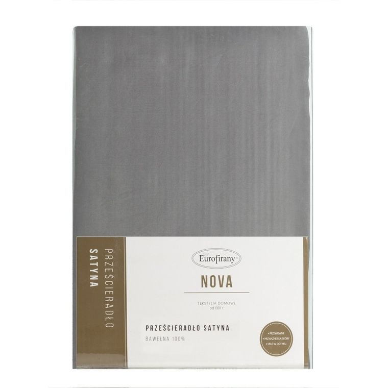 Eurofirany, prześcieradło Nova, 220-210 cm, stalowy