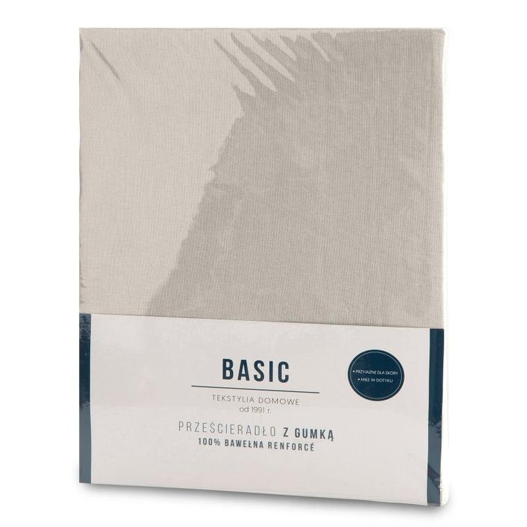 Eurofirany, prześcieradło z gumką, basic, 160-200-30 cm, beżowy