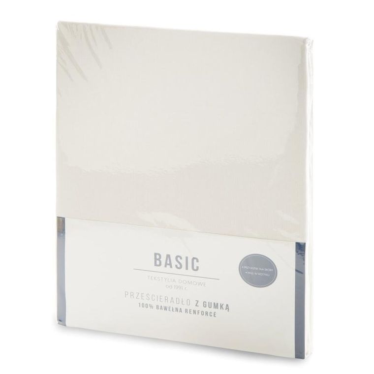 Eurofirany, prześcieradło z gumką, basic, 160-200-30 cm, kremowy