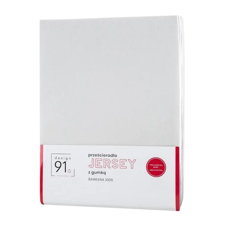 Eurofirany, prześcieradło z gumką, jersey, 180-200 cm, biały