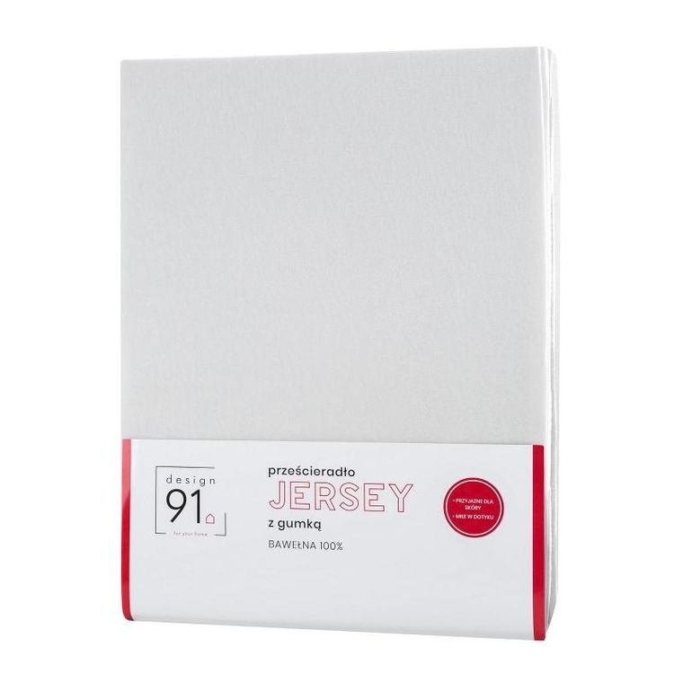 Eurofirany, prześcieradło z gumką, jersey, 90-200 cm, biały