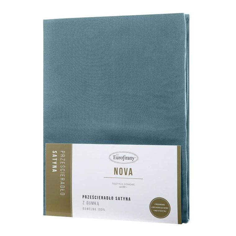 Eurofirany, prześcieradło z gumką, Nova, 100-200 cm, petrol