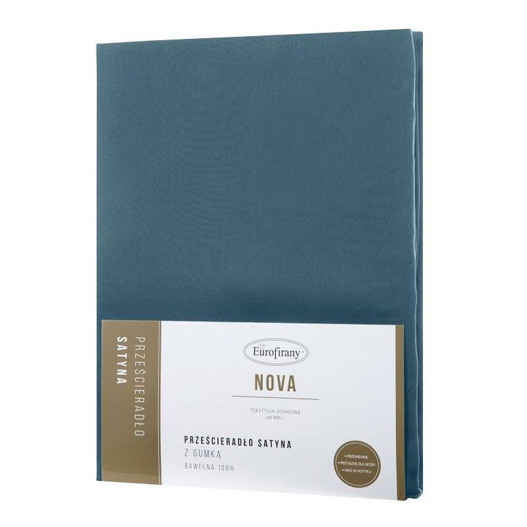 Eurofirany, prześcieradło z gumką, Nova, 140-200 cm, wysokość 30 cm, granatowy