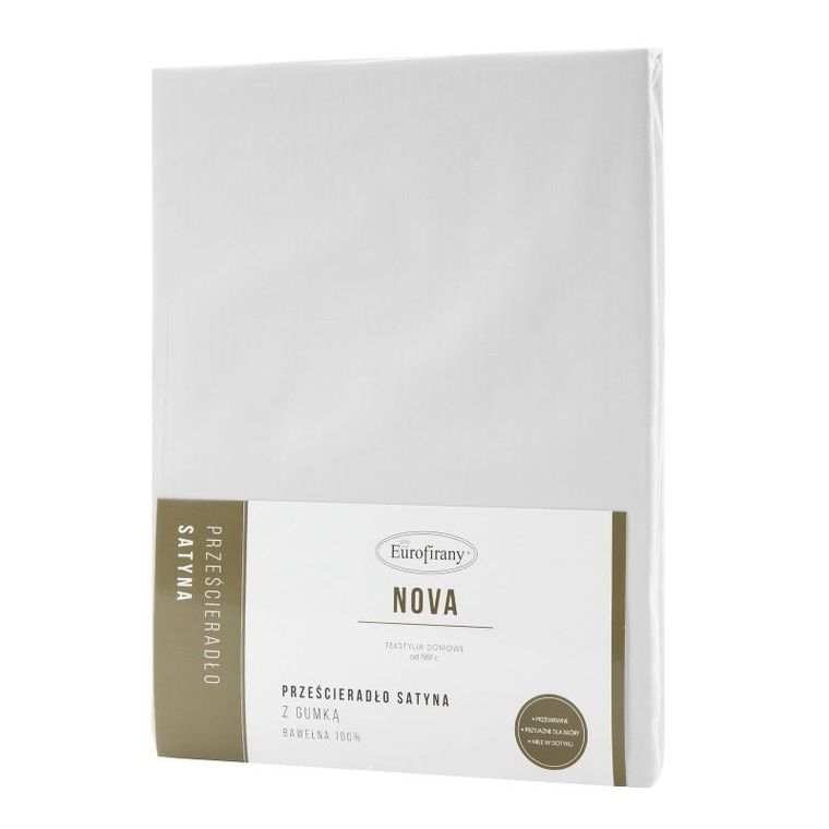 Eurofirany, prześcieradło z gumką, Nova3, 100-200 cm, biały